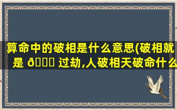 算命中的破相是什么意思(破相就是 🐞 过劫,人破相天破命什么意思 🐒 )